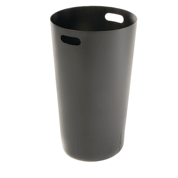 Outdoor Slatted Steel Trash Can, 24 gal, Black