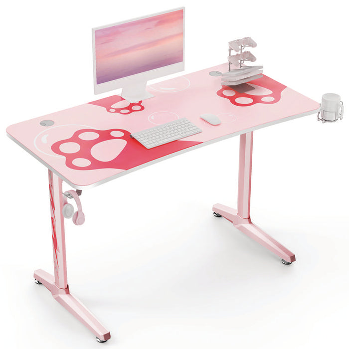 Cute Gaming Desk, 47" x 23.63" x 30.13", Pink