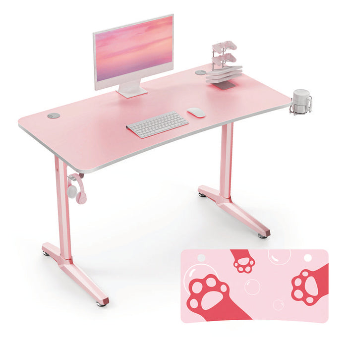 Cute Gaming Desk, 47" x 23.63" x 30.13", Pink
