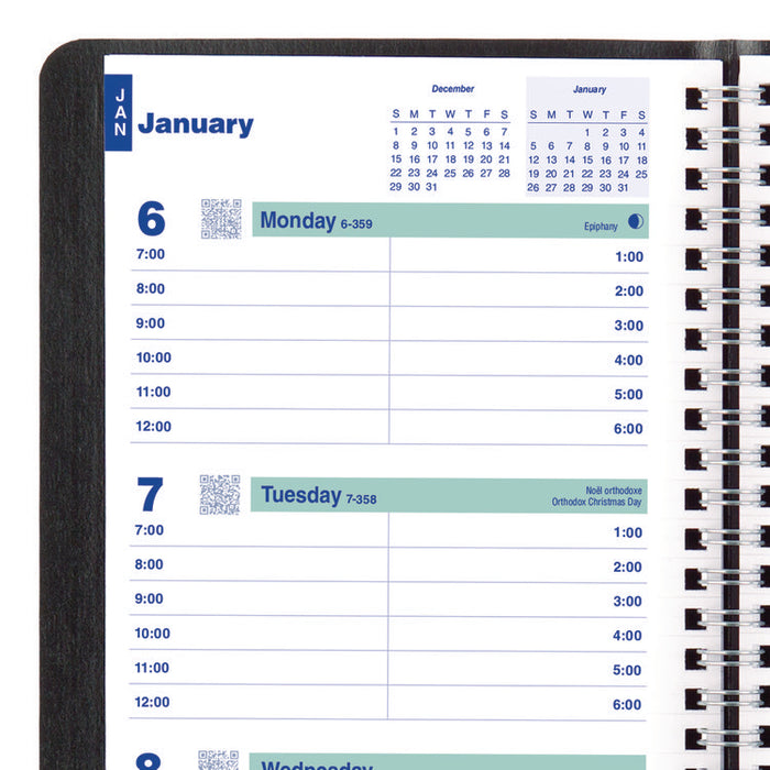 Plan and Link Weekly Planner, 8" x 5", Black Cover, 12-Month (Jan to Dec): 2026