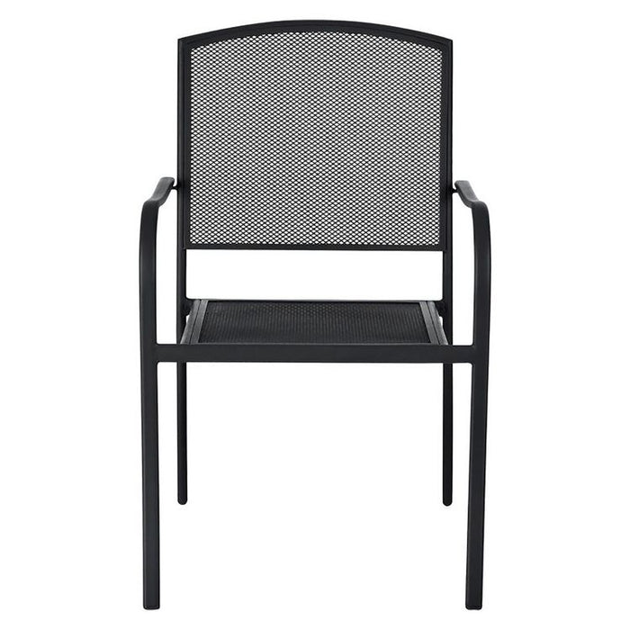 Interion Mesh Cafe Table and Chair Sets, Square, 36 x 36 x 29, Black Top, Black Base/Legs