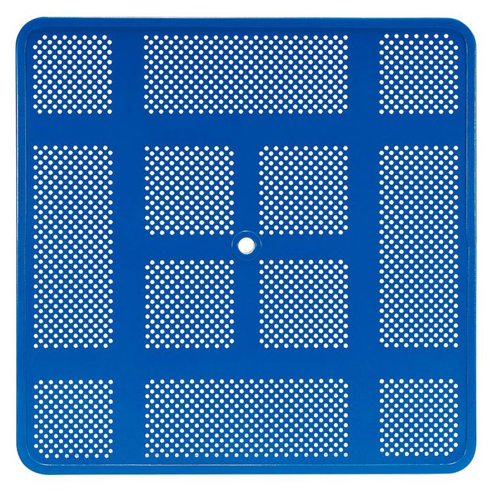 Perforated Steel Picnic Table, Square, 81 x 81 x 29.5, Blue Top, Blue Base/Legs