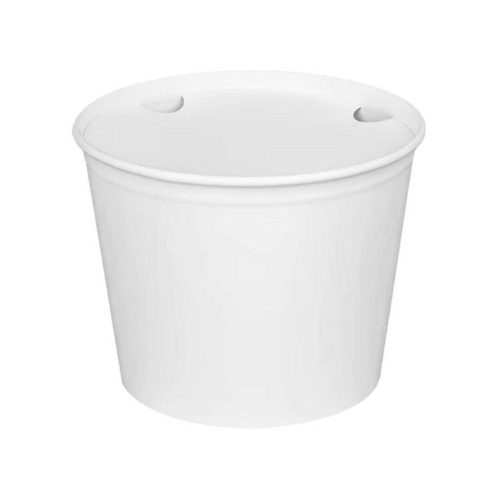 Food Bucket with Lid, 85 oz, 7.36" Diameter x 6" h, White, Paper, 180/Carton