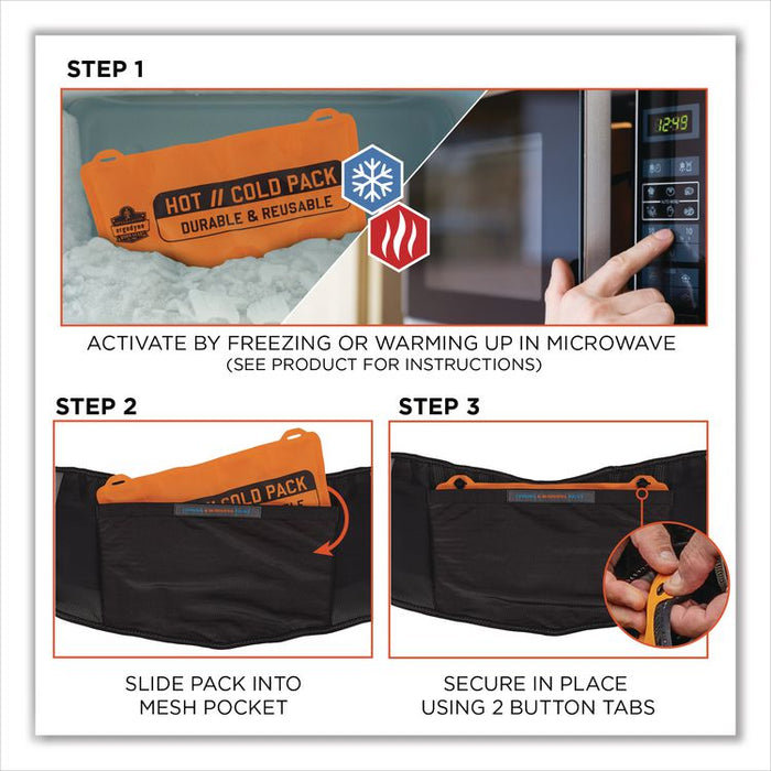 Proflex 1675 Back Support Brace with Cooling/Warming Pack, X-Small, 22" to 25" Waist, Black