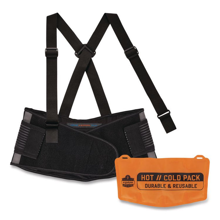 Proflex 1675 Back Support Brace with Cooling/Warming Pack, 4X-Large, 52" to 58" Waist, Black