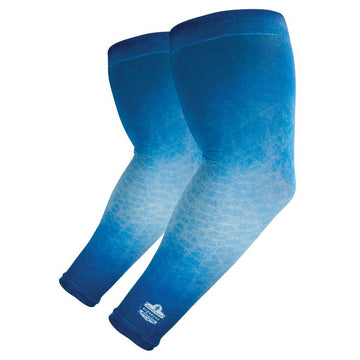 Ergodyne 6695 Sun Protection Arm Sleeves - Blue - UV Protection, Moisture Wicking, Stretchable, Machine Washable