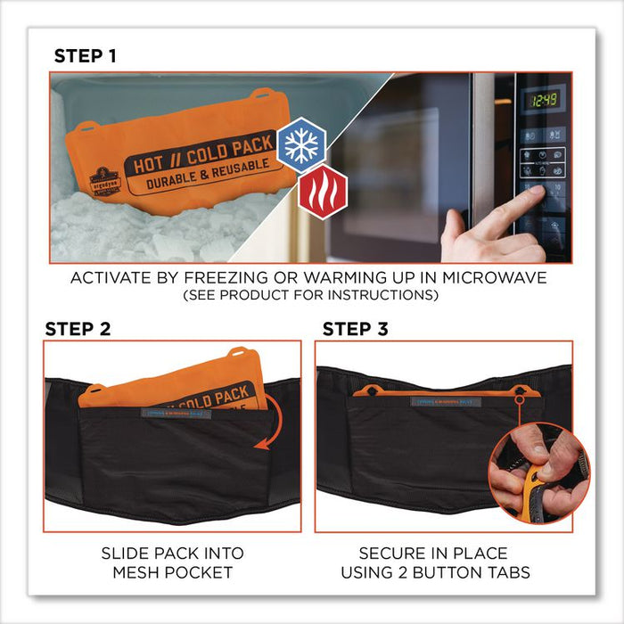 Proflex 1675 Back Support Brace with Cooling/Warming Pack, 4X-Large, 52" to 58" Waist, Black