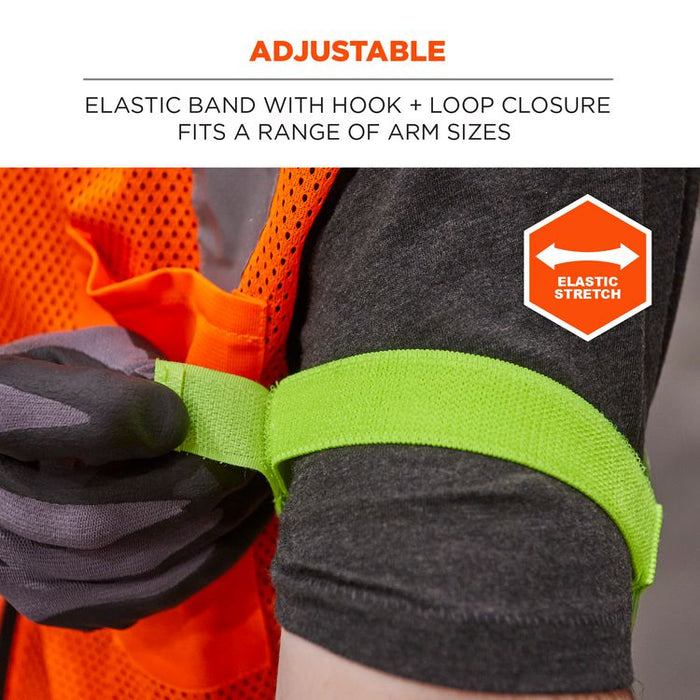 Squids 3386 Arm Band ID/Badge Holder, Vertical, Hi-Vis Lime, 3.75 x 4.25 Holder, 2.5 x 4 Insert, 10/Pack