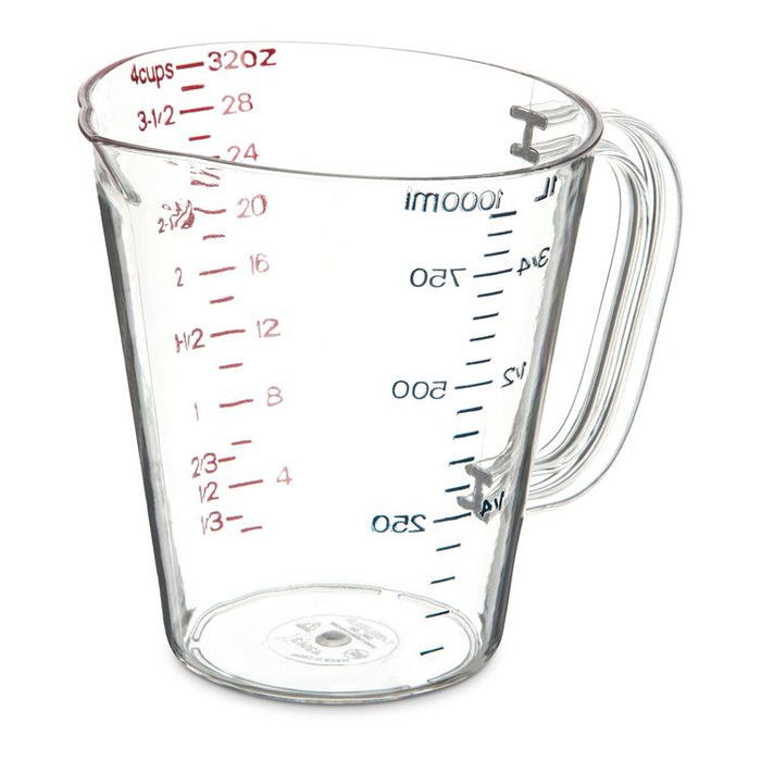 Commercial Measuring Cup, 1 qt, Plastic, Clear