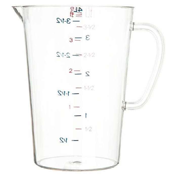 Commercial Measuring Cup, 1 gal, Plastic, Clear