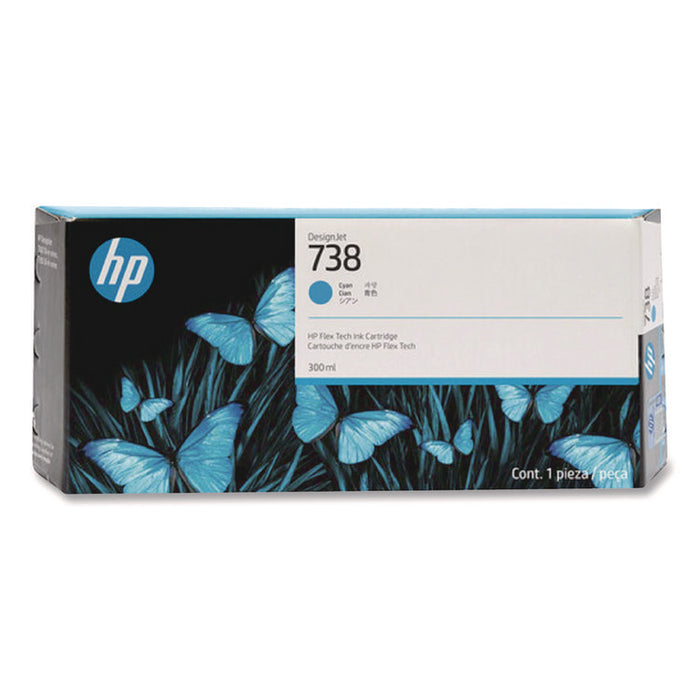 HP 738 (676M9A) Cyan Original DesignJet Ink Cartridge