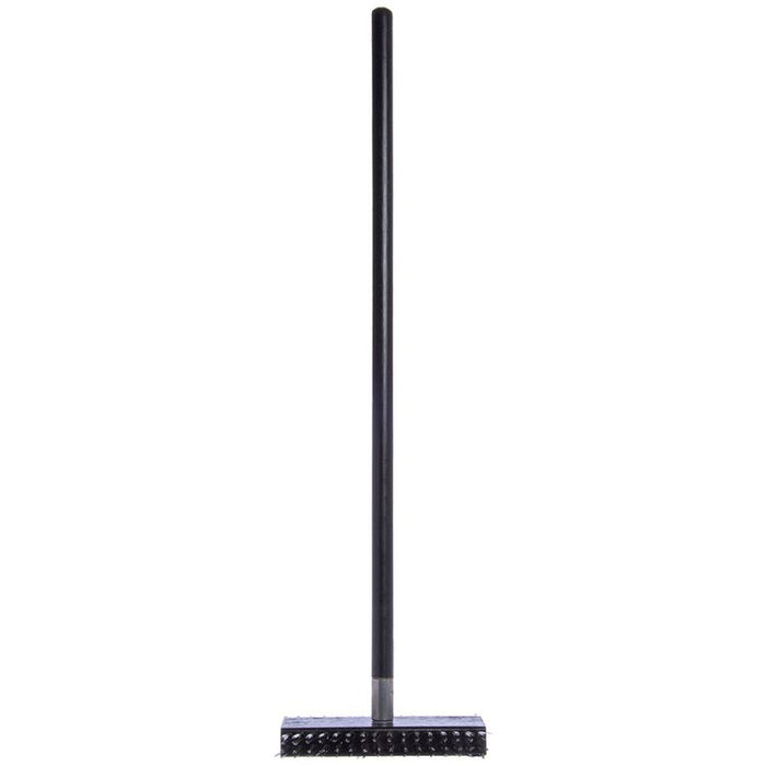 Sparta Broiler Master Grill Brush and Scraper with Handle, Metal Bristles, 30.5" Black Wood Handle