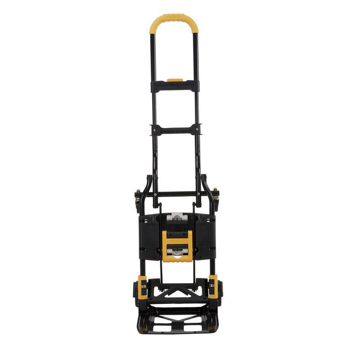 2-in-1 Folding Hand Truck, 300 lb Capacity, 17" x 30.5" x 33.5", Black/Yellow