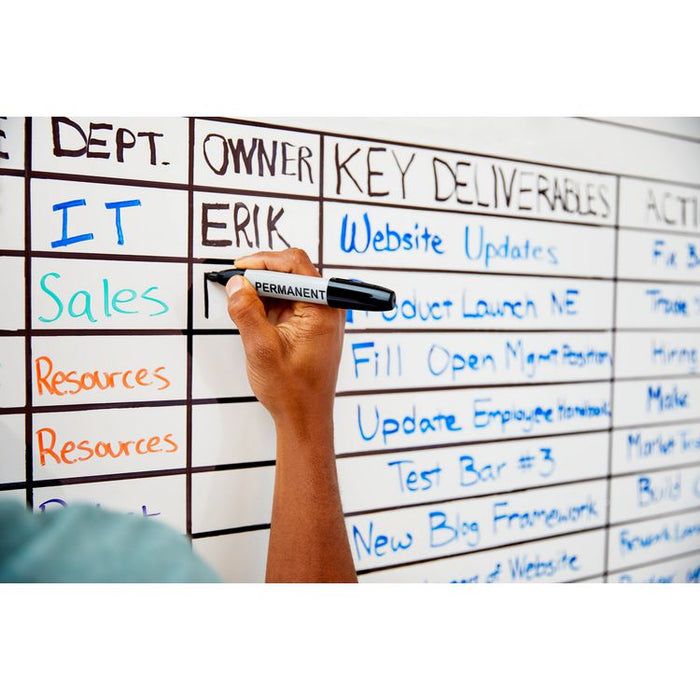 Easy Erase Permanent Marker Whiteboard Surface, Laminate Film, 72" x 48", White