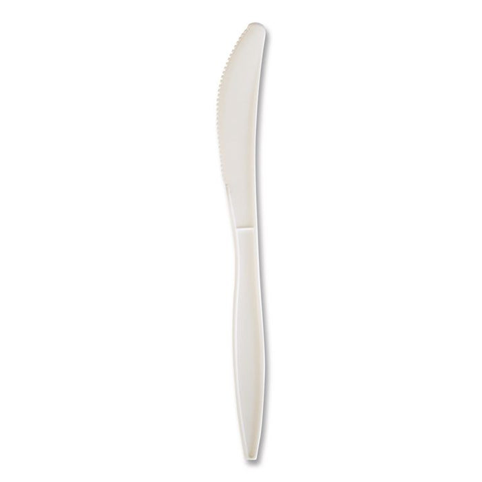 Mediumweight Wrapped Polypropylene Cutlery, Knife, 5.86", Plastic, White, 1,000/Carton