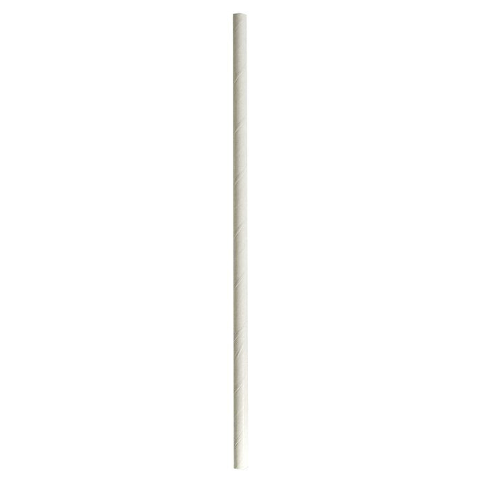 Wrapped Jumbo Paper Straws, 7.75", Paper, White, 320/Pack, 4 Packs/Carton