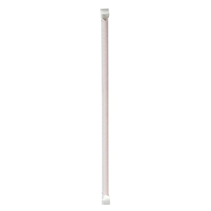 Wrapped Jumbo Straws, 10.25", Polypropylene, Red, 500/Pack, 4 Packs/Carton
