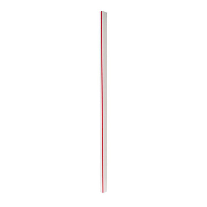 Wrapped Giant Straws, 7.75", Polypropylene, Red/White Striped, 300/Pack, 24 Packs/Carton