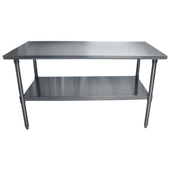 Stainless Steel Flat Top Work Tables, 60w x 30d x 36h, Silver, 2/Pallet