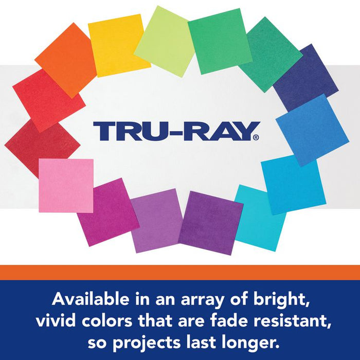 Tru-Ray Construction Paper, 76 lb Text Weight, 12 x 18, White, 50/Pack, 25 Packs/Carton