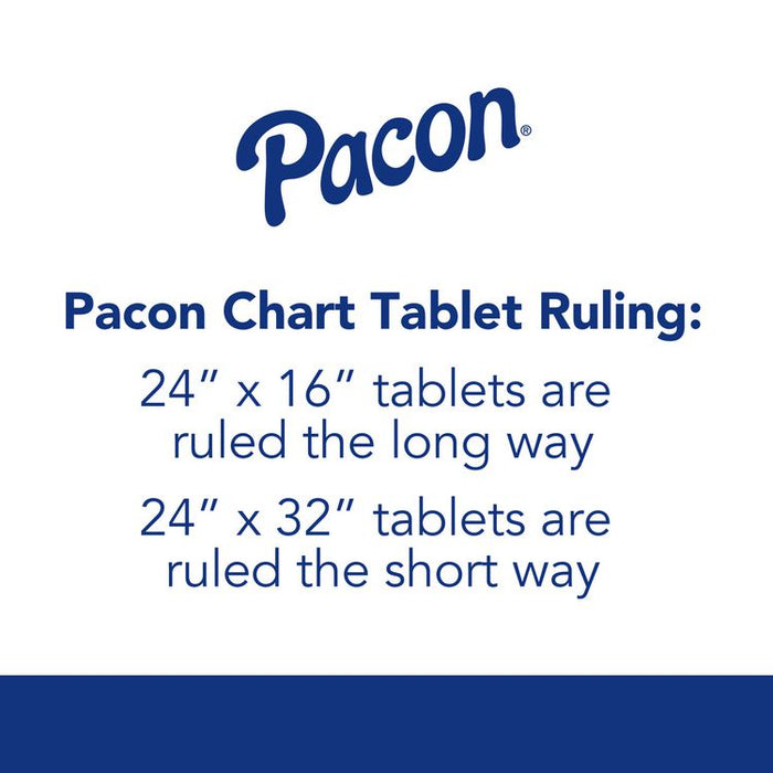 Chart Tablets, Presentation Format (1" Rule), (25) White 24 x 32 Sheets, 12/Carton