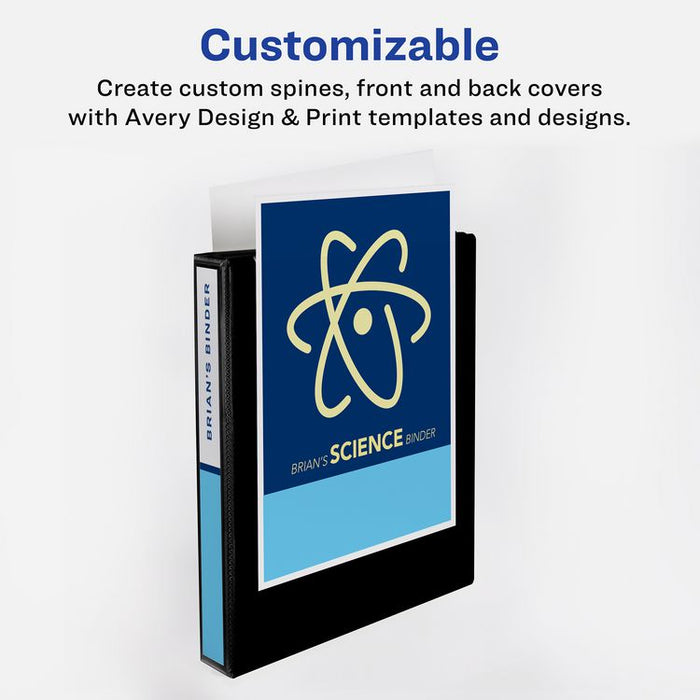 Heavy-Duty View Binder with DuraHinge and One Touch EZD Rings, 3 Rings, 1" Capacity, 11 x 8.5, Navy Blue, 12/Carton