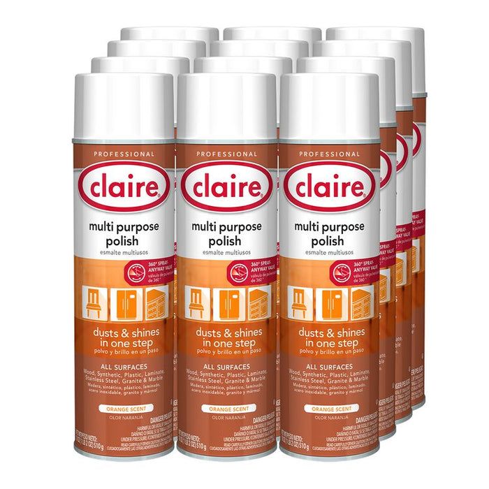 Multi Purpose Polish, 18 oz Aerosol Spray, 12/Carton
