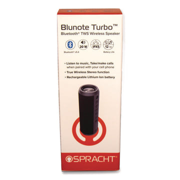 Blunote Turbo Wireless Speaker, Bluetooth, Black