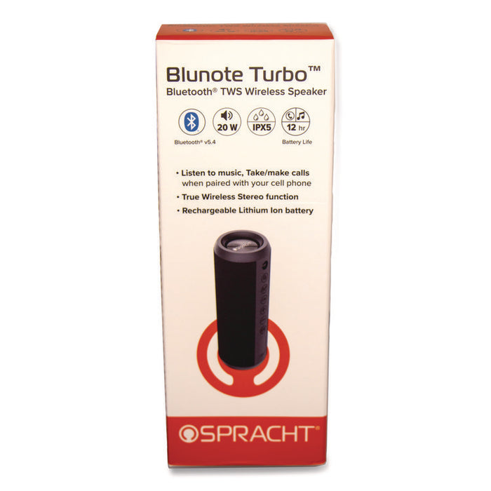 Blunote Turbo Wireless Speaker, Bluetooth, Black