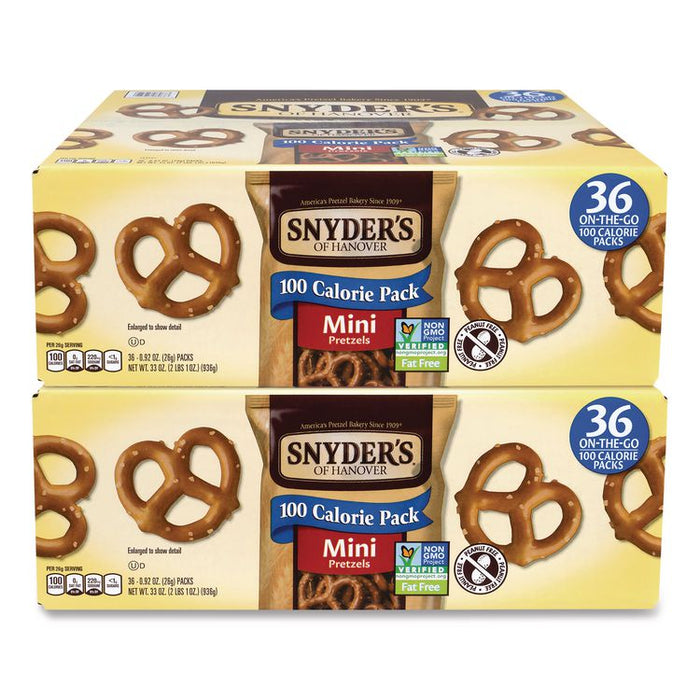 Mini Pretzels. 0.92 oz Pack, 36 Packs/Box, 2 Boxes/Carton