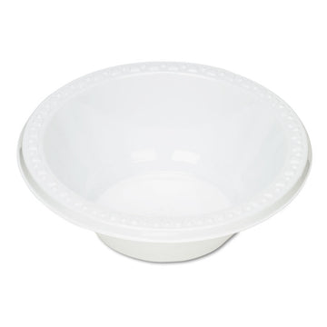Plastic Dinnerware, Bowl, 12 oz, White, 125/Pack