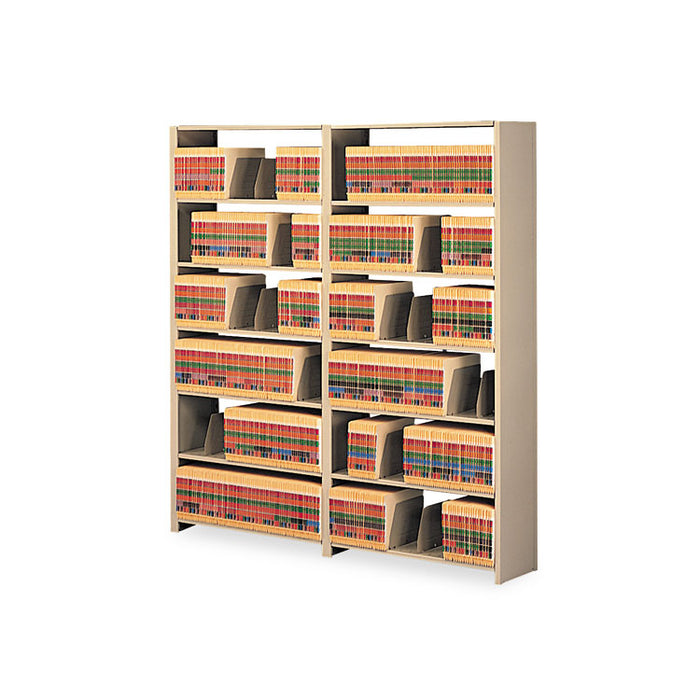 Snap-Together Seven-Shelf Closed Add-On Unit, Steel, 36w x 12d x 88h, Sand