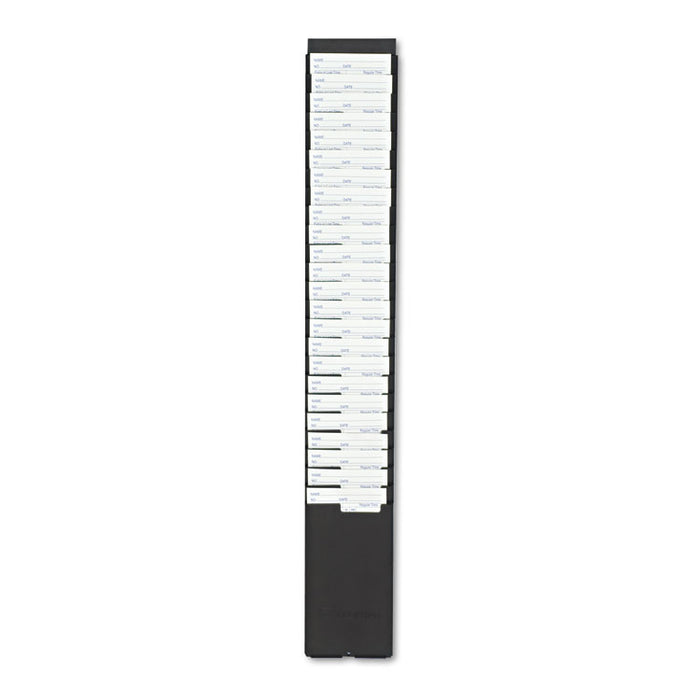 Expanding Time Card Rack, 25 Pockets, Plastic, Black